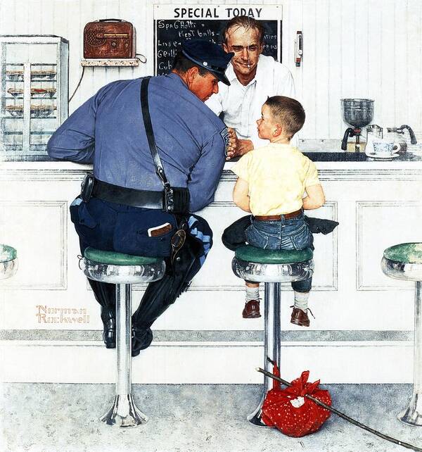 #faatoppicks Art Print featuring the painting Runaway by Norman Rockwell