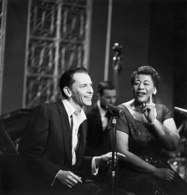 Singer Art Print featuring the photograph Sinatra & Fitzgerald by Hulton Archive