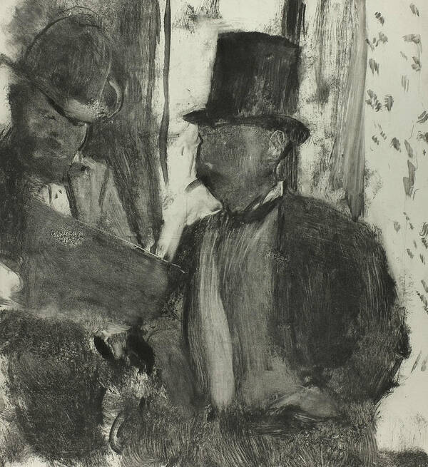 19th Century Art Art Print featuring the relief The Two Connoisseurs by Edgar Degas