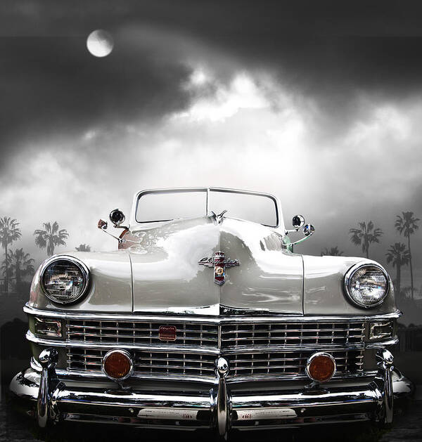 Vintage Chrsler Art Print featuring the photograph White Chrysler by Larry Butterworth