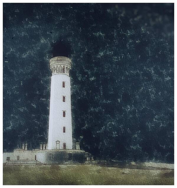 Lighthouse Art Print featuring the digital art Covesea Lighthouse #2 by John Mckenzie