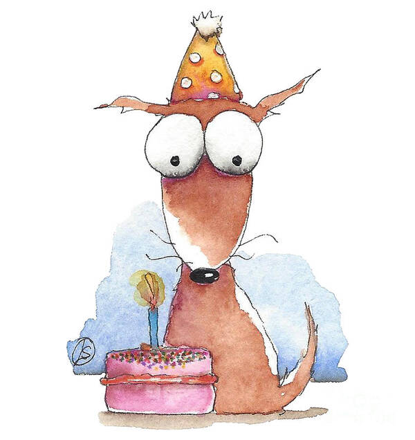 Dog Art Print featuring the painting Birthday Boy by Lucia Stewart