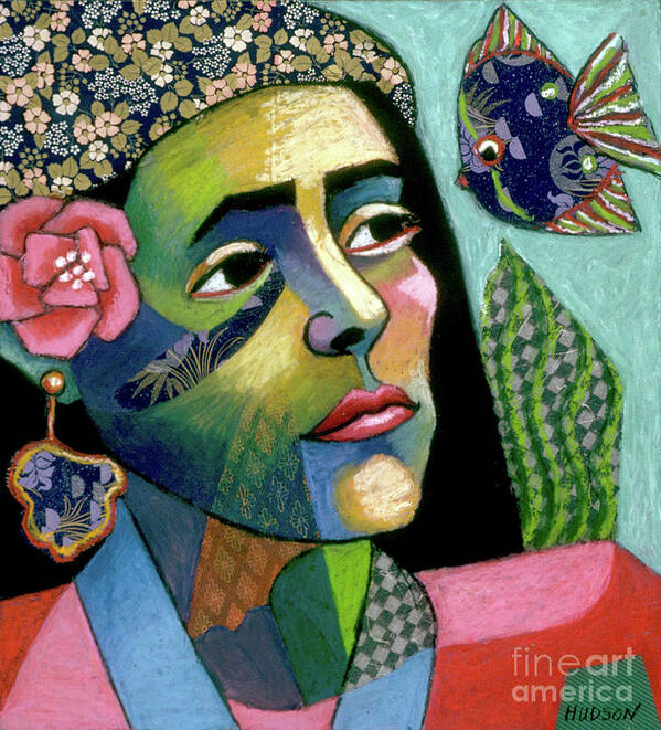 Contemporary Art Print featuring the painting contemporary portrait paintings - Tropical Intrusion by Sharon Hudson