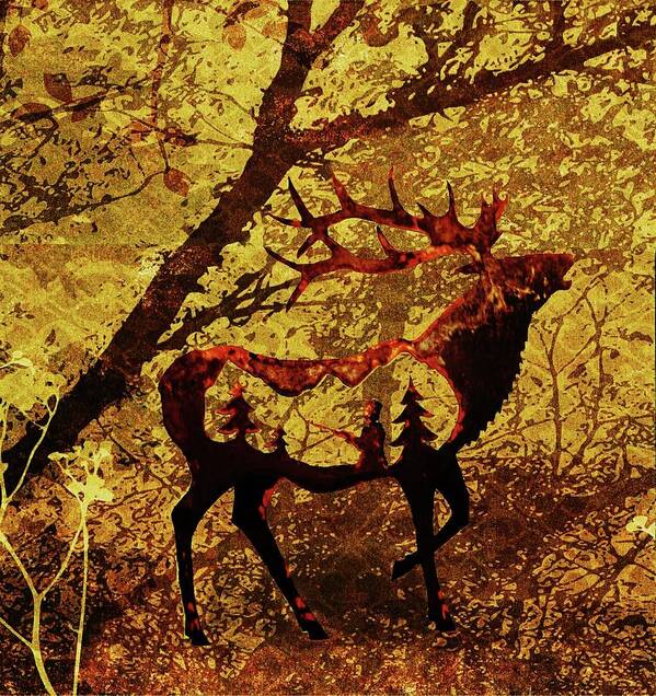 Elk Art Print featuring the photograph Fall Elk by Larry Campbell