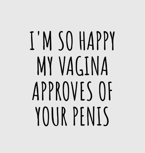 Funny Boyfriend Funny Gift for Bf Inappropriate Present I'm So Happy My  Vagina Approves Of Your Penis Greeting Card by Jeff Creation