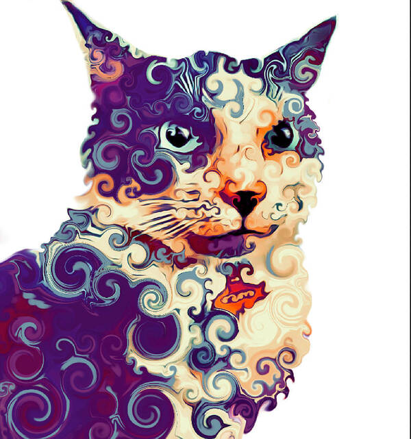 Cat Art Print featuring the digital art Leo is the Best Boy by Suzan Sommers