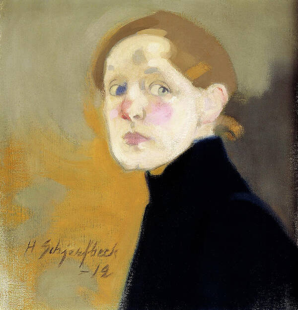 Self-portrait Art Print featuring the painting Self-portrait - Digital Remastered Edition by Helene Sofia Schjerfbeck