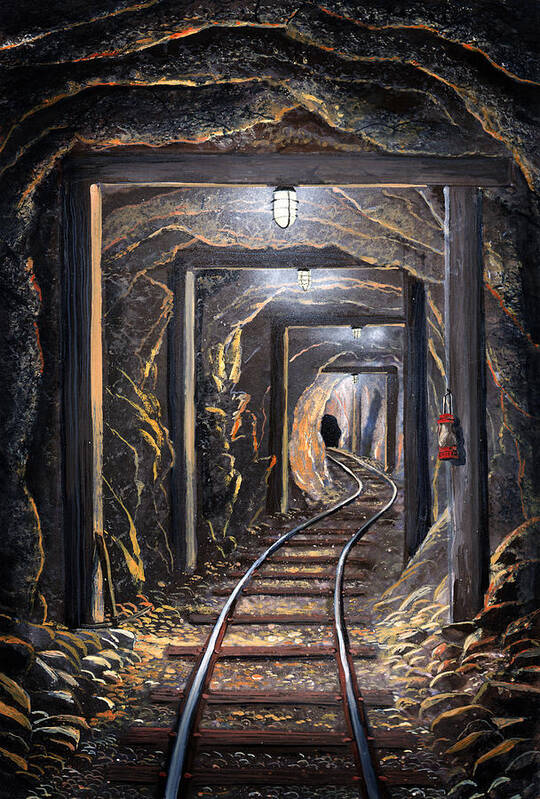Mural Art Print featuring the painting Mine Shaft Mural by Frank Wilson