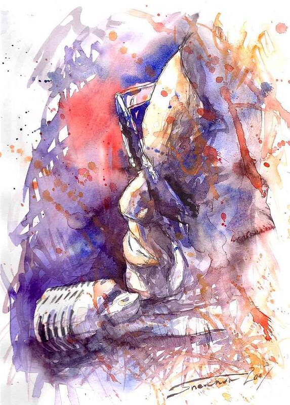 Portret Art Print featuring the painting Jazz Ray Charles by Yuriy Shevchuk