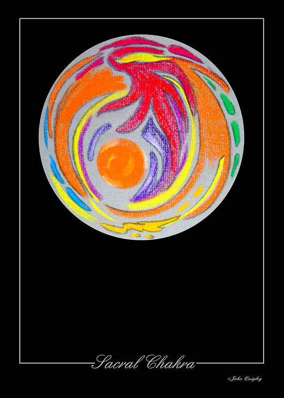 Sacral Chakra Art Print featuring the pastel Sacral Chakra by John Quigley