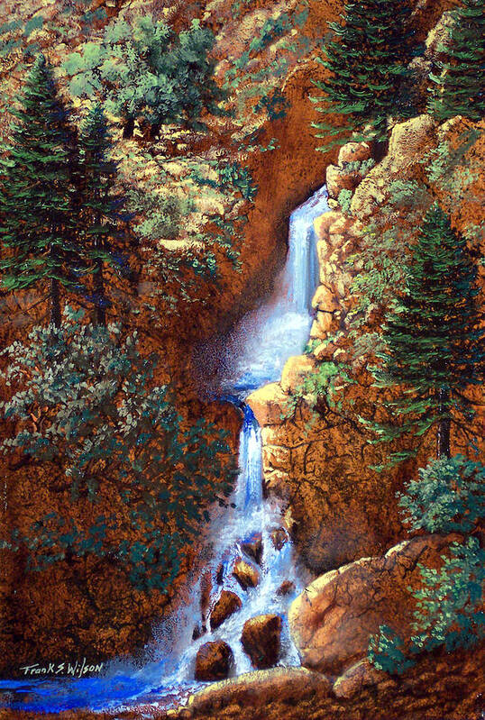 Wilderness Art Print featuring the painting Spring Cascade by Frank Wilson