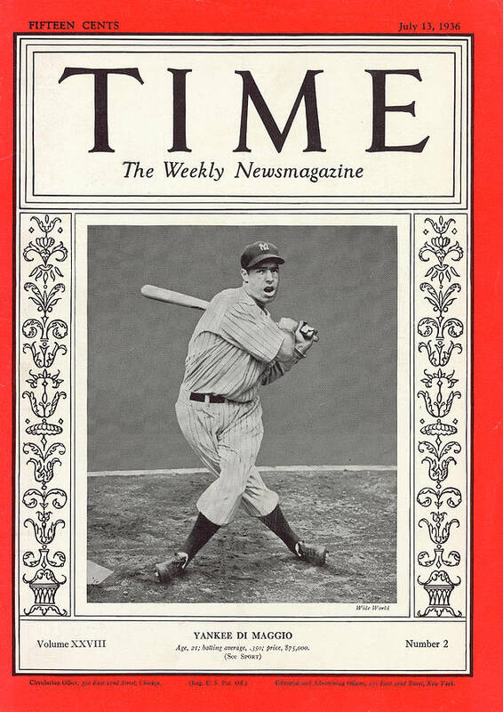 Yankees Art Print featuring the photograph Yankee Di Maggio - Joe DiMaggio 1936 by Wide World