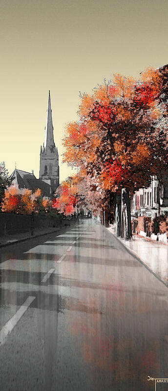 Lancaster Art Print featuring the digital art Lancaster Cathedral from East Road by Joe Tamassy