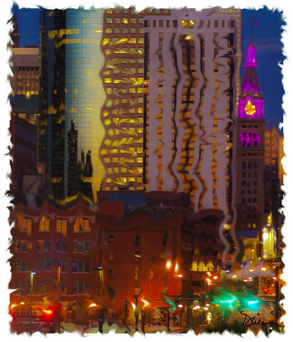 Denver Art Print featuring the photograph Denver at Nite by Peggy Dietz