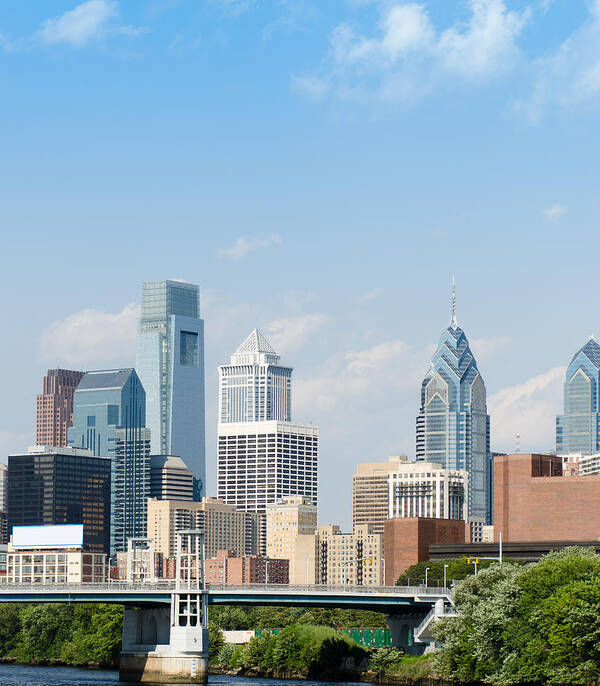 Scenics Art Print featuring the photograph Philadelphia Skyline On A Day #1 by Franckreporter