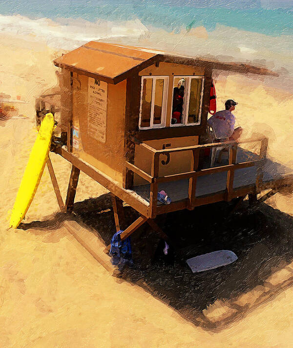 Lifeguard Station At San Clemente State Beach Art Print featuring the photograph The Ocean Guard #1 by Ron Regalado
