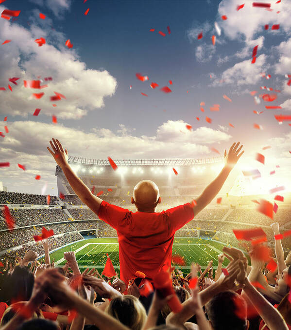 Event Art Print featuring the photograph American Football Fans At Stadium by Dmytro Aksonov Event Art Print featuring the photograph American Football Fans At Stadium by Dmytro Aksonov