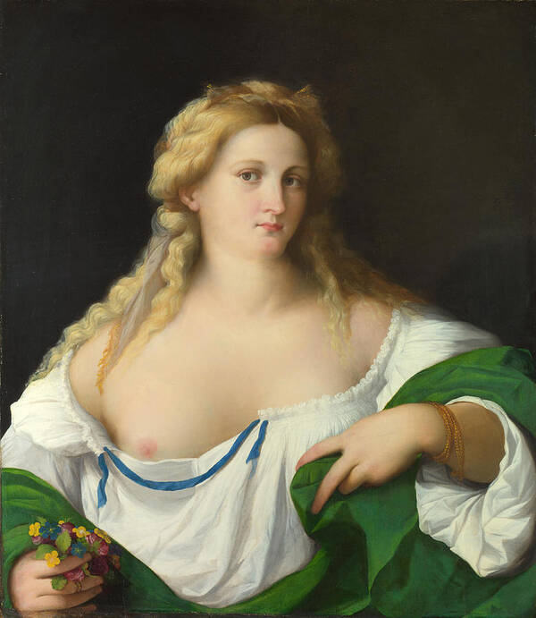 Palma Vecchio Art Print featuring the painting A Blonde Woman by Palma Vecchio