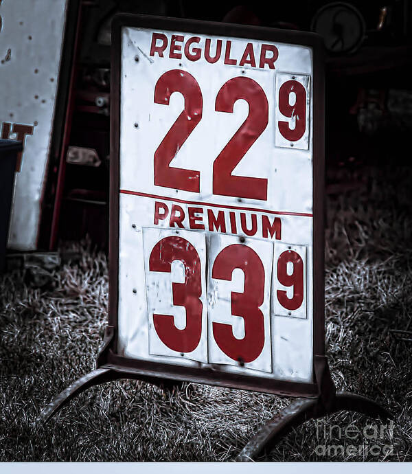 Nostalgic Art Print featuring the photograph Ancient Gas Prices by Jim Lepard