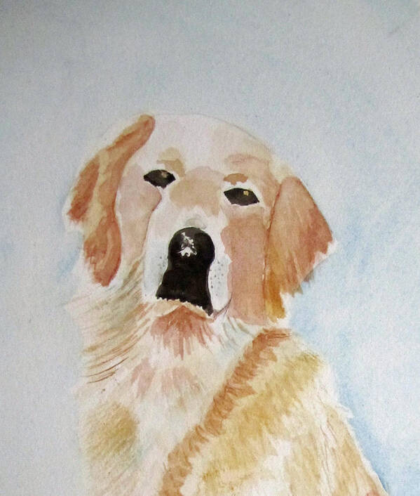 Dog Art Print featuring the painting Best friend 2 by Elvira Ingram