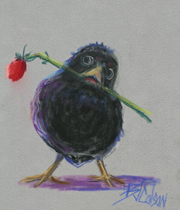 Blackbird Art Print featuring the painting Blackbird Love by Billie Colson