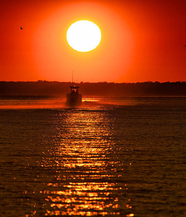 Boat Art Print featuring the photograph Boat at Sunset by David Kay