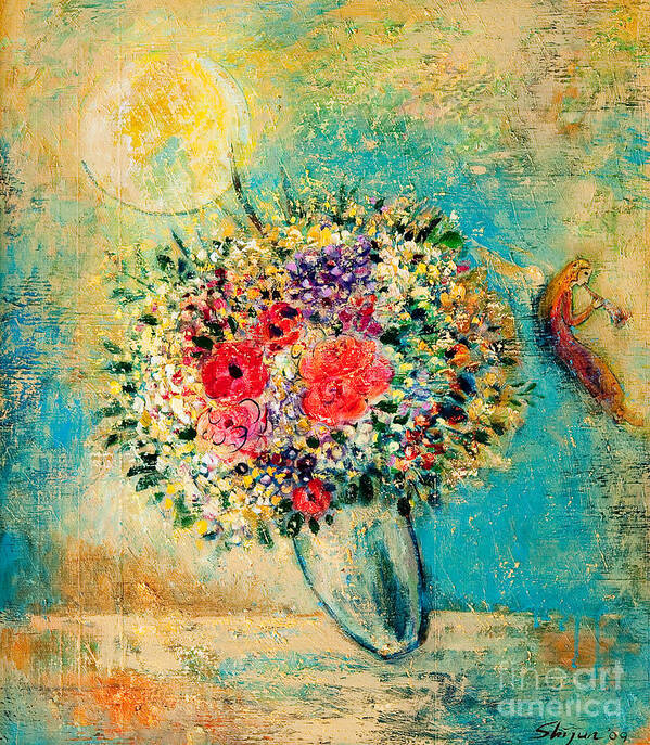 Flower Art Print featuring the painting Celebration by Shijun Munns