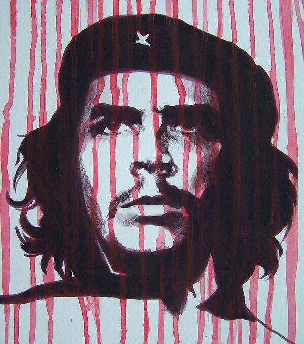 Red Art Print featuring the mixed media Che by Constance DRESCHER