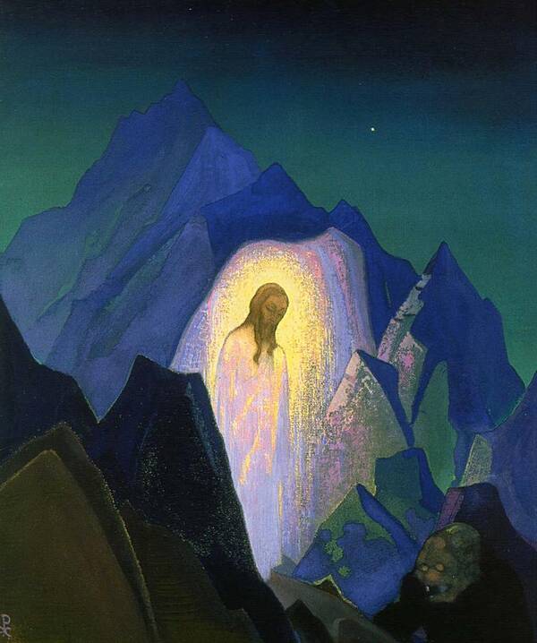 1933 Art Print featuring the painting Christ in desert by Nicholas Roerich