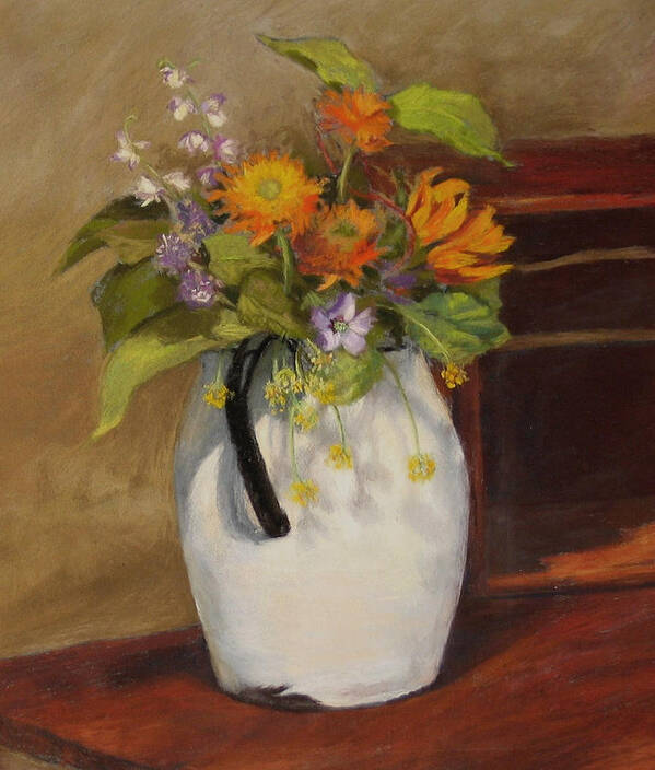Still Life Art Print featuring the painting Country Bouquet by Vikki Bouffard