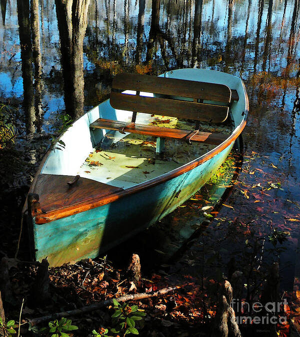 Boat Art Print featuring the photograph Cypress Lake Boat by Deborah Smith