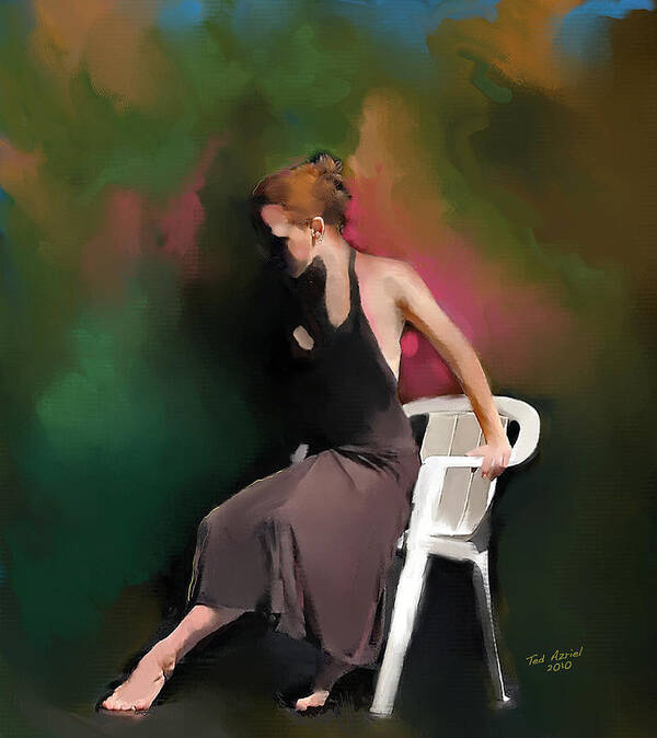 Ballet Art Paintings Art Print featuring the painting Dancer At Rest by Ted Azriel