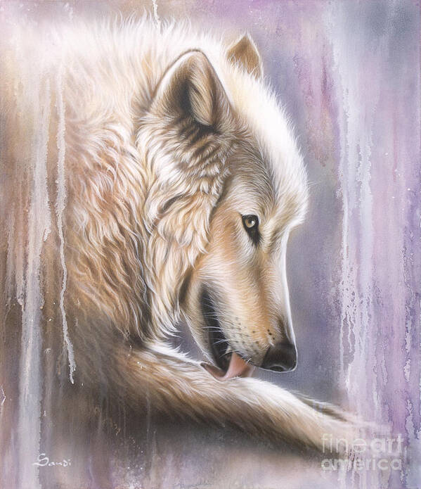 Wolf Art Print featuring the painting Dreamscape Wolf IIII by Sandi Baker