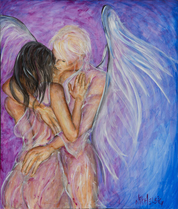 Angel Lovers Art Print featuring the painting I Believed In You by Nik Helbig