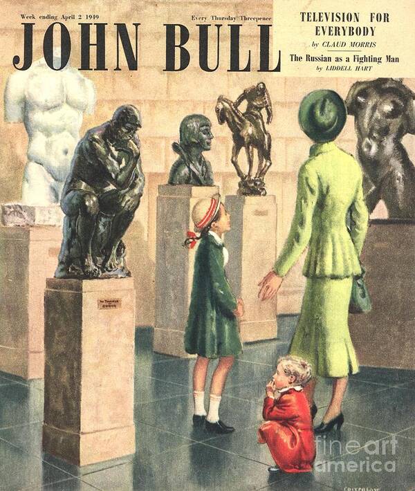  Covers Art Print featuring the drawing John Bull 1949 1940s Uk Art Museums Art by The Advertising Archives