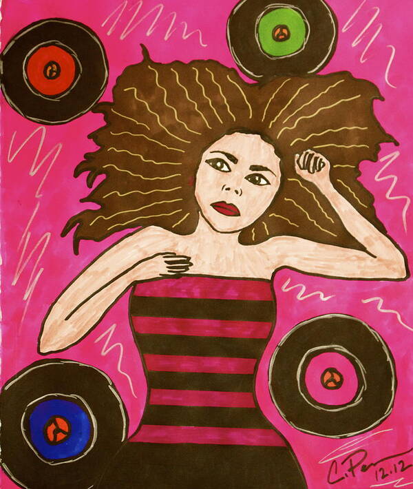 Music Art Print featuring the drawing Muse-ic by Chrissy Pena