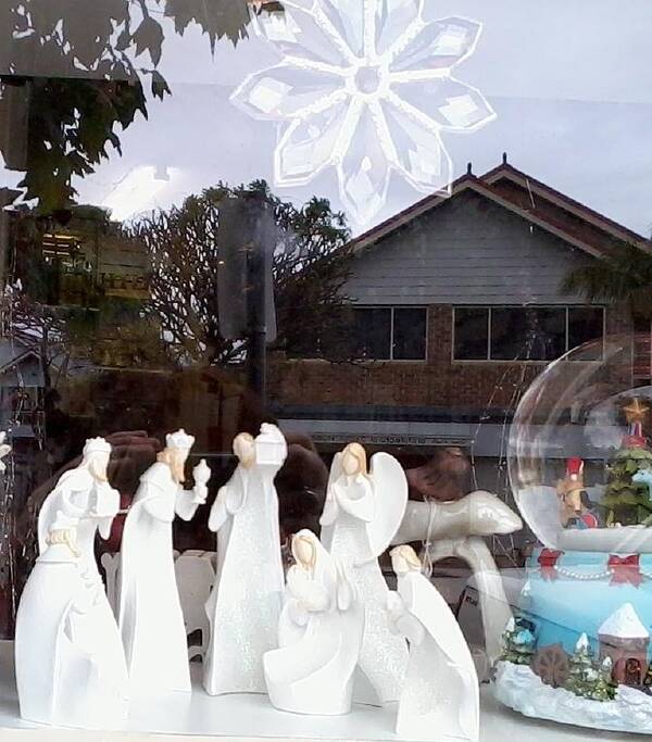 Christmas Card Art Print featuring the relief Nativity by Adrianne Wood