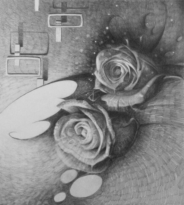 Rose Art Print featuring the drawing Only God Can Make A Rose by T S Carson