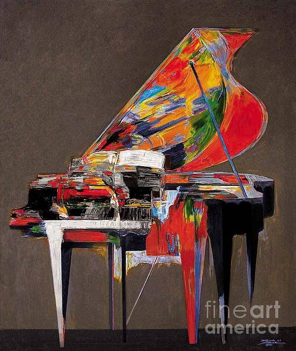 Piano .piano Art Print featuring the painting piano No.9 by Zheng Li