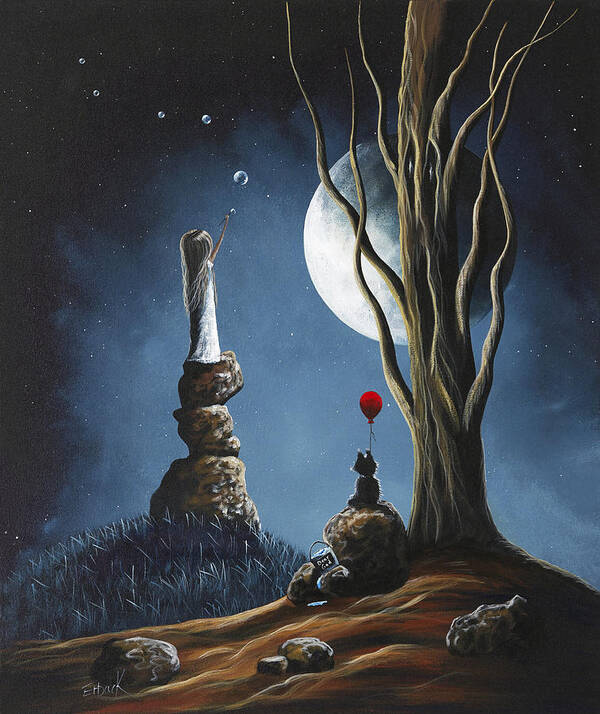 Surreal Art Art Print featuring the painting Surreal Art Print by Shawna Erback #2 by Moonlight Art Parlour