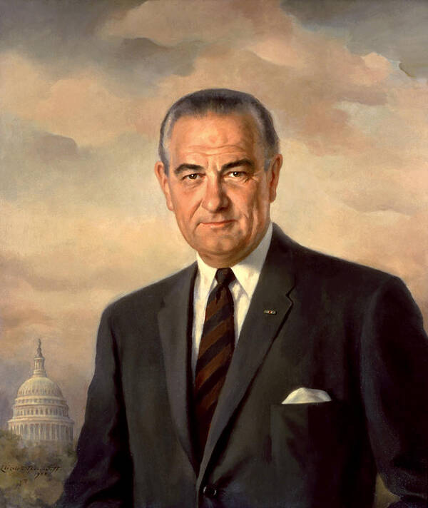 Lbj Art Print featuring the painting President Lyndon Johnson Painting by War Is Hell Store