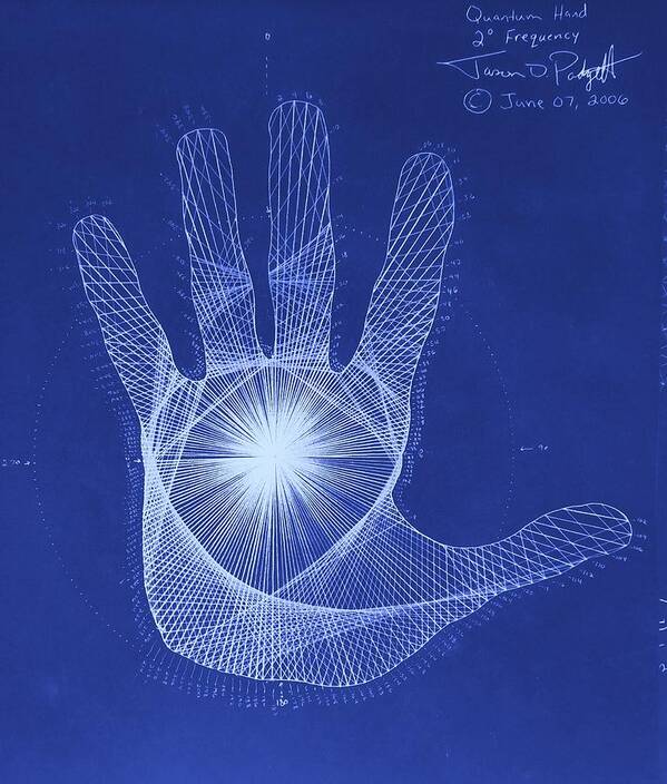 Hand Art Print featuring the drawing Quantum Hand Through My Eyes by Jason Padgett