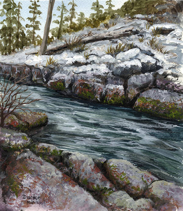 Landscape Art Print featuring the painting Rocky Stream by Darice Machel McGuire