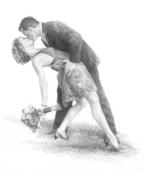 Romantic Couple Pencil Sketch Drawing