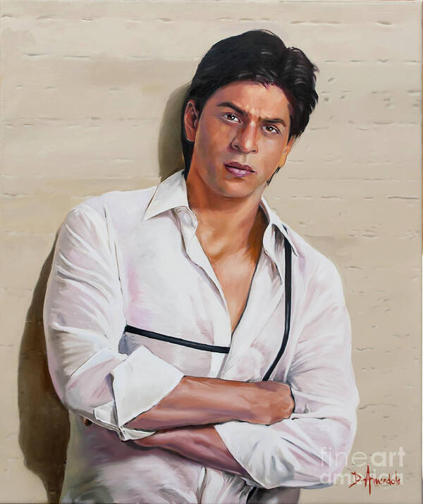 Shahrukh Khan Art Print featuring the painting Shahrukh Khan by Dominique Amendola