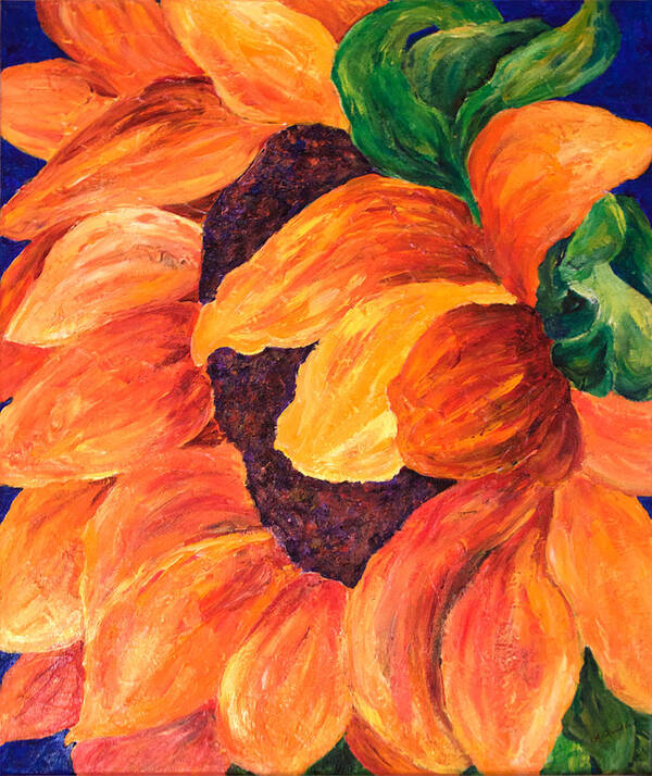 Sunflower Art Print featuring the painting Sunflower by Sally Quillin