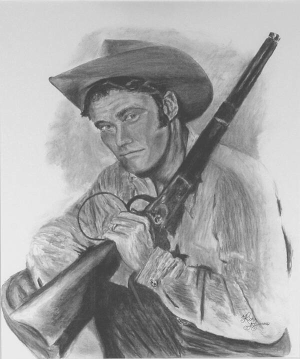Figurative Art Print featuring the drawing The Rifleman by Rick Fitzsimons