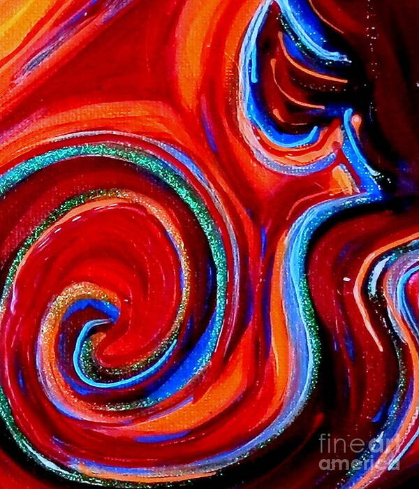Abstract Painting Art Print featuring the painting The tale of a crazi sea horse by Barbara Leigh Art