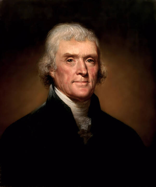 Thomas Art Print featuring the painting Thomas Jefferson President Portrait by DC Photographer