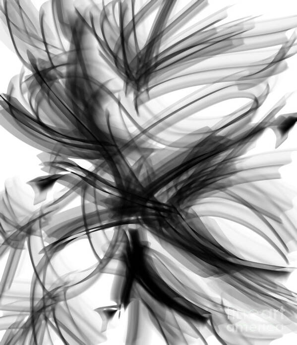 Digital Art Abstract Time Share Black And White Digital Art Abstract Standard Prints Art Print featuring the digital art Time Share by Gayle Price Thomas